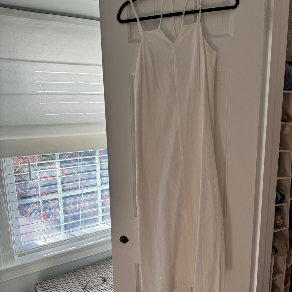 Universal thread white linen midi dress